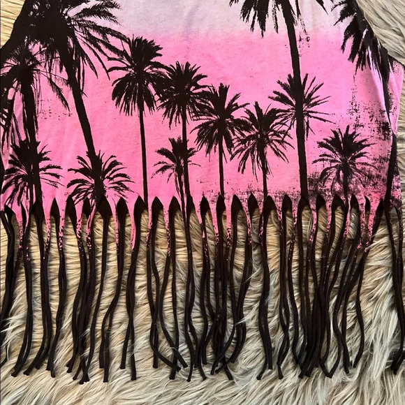 Forever 21 Muscle Fringe Tank Top - Size Small | Color: Black - Picture 2 of 6